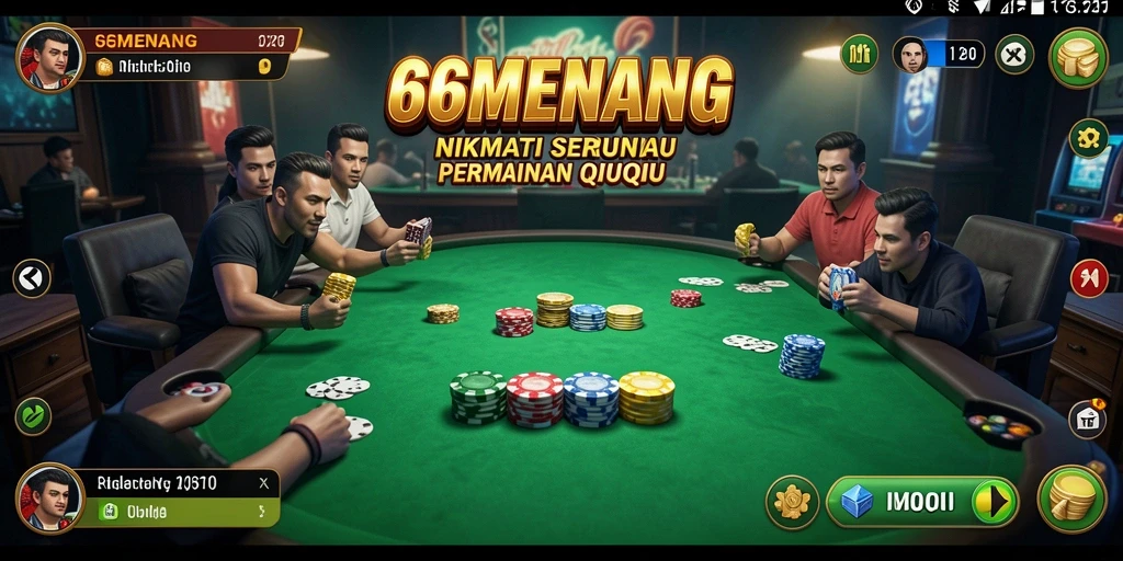 Tampilan gameplay menarik dari QiuQiu dalam 66MENANG.