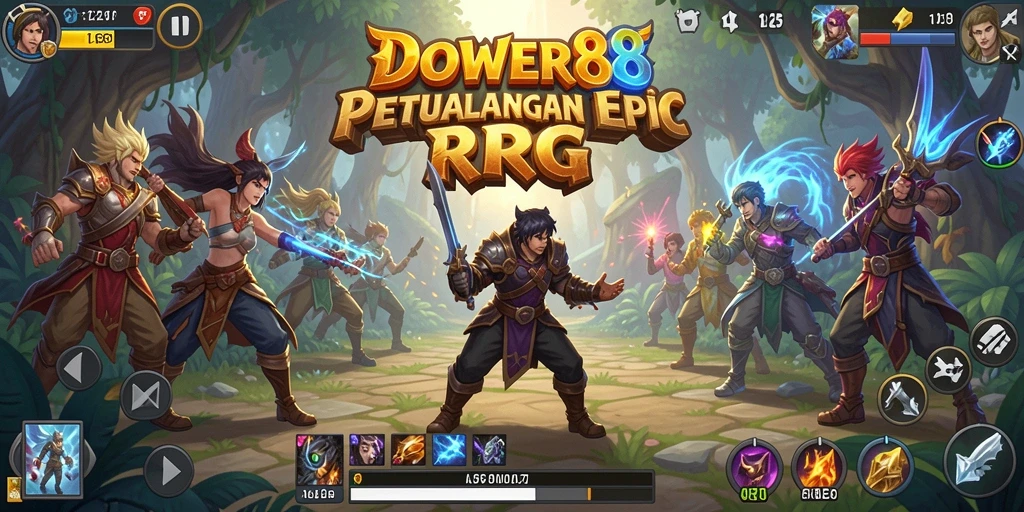 Screenshot menampilkan aksi seru di DOWER88 dengan pertarungan RPG yang mendebarkan.