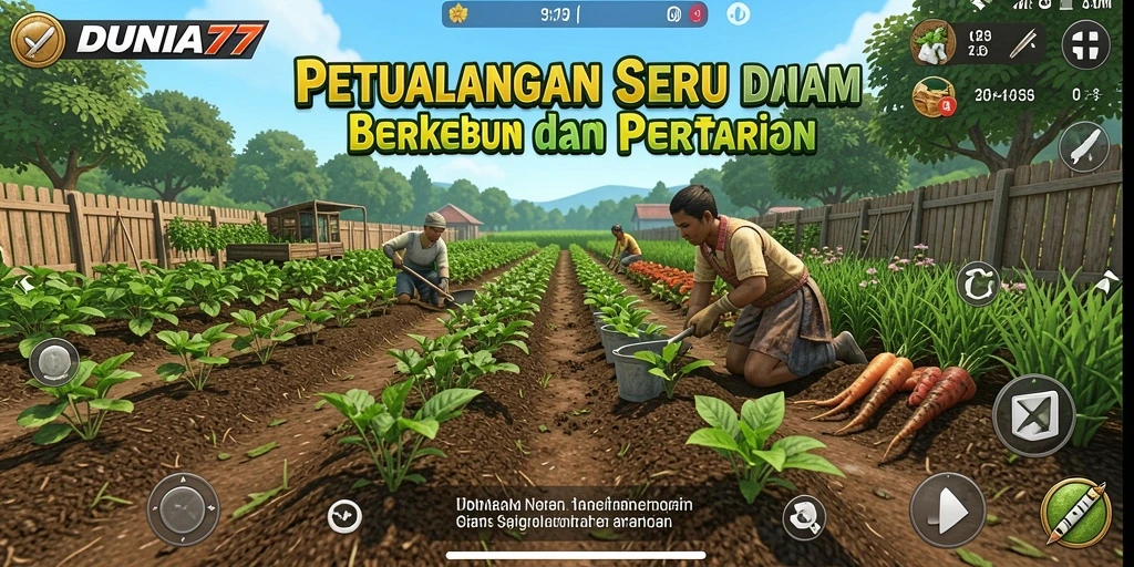 Tampilan gameplay DUNIA77 yang menawan saat bertani.