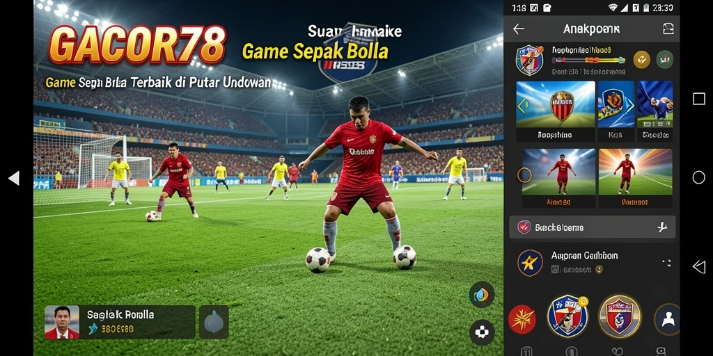 Tangkapan layar GACOR78 menampilkan aksi sepak bola yang seru.