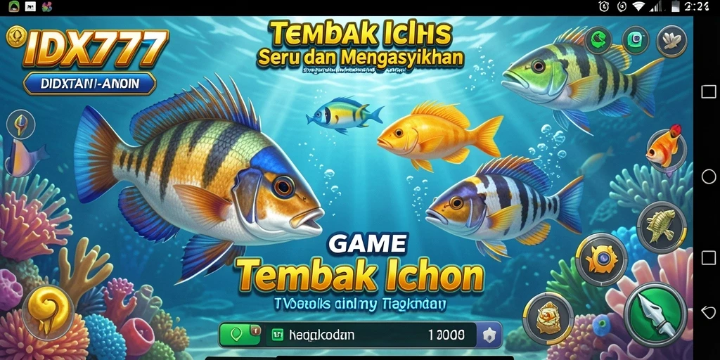Screenshot gameplay IDX777 menampilkan momen menegangkan saat menangkap ikan.
