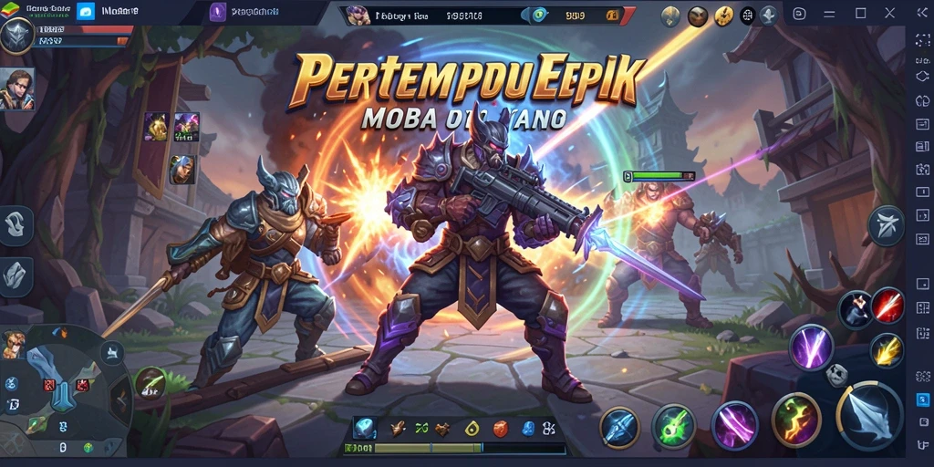 Tangkapan layar menunjukkan aksi intens dalam permainan IND89 MOBA.