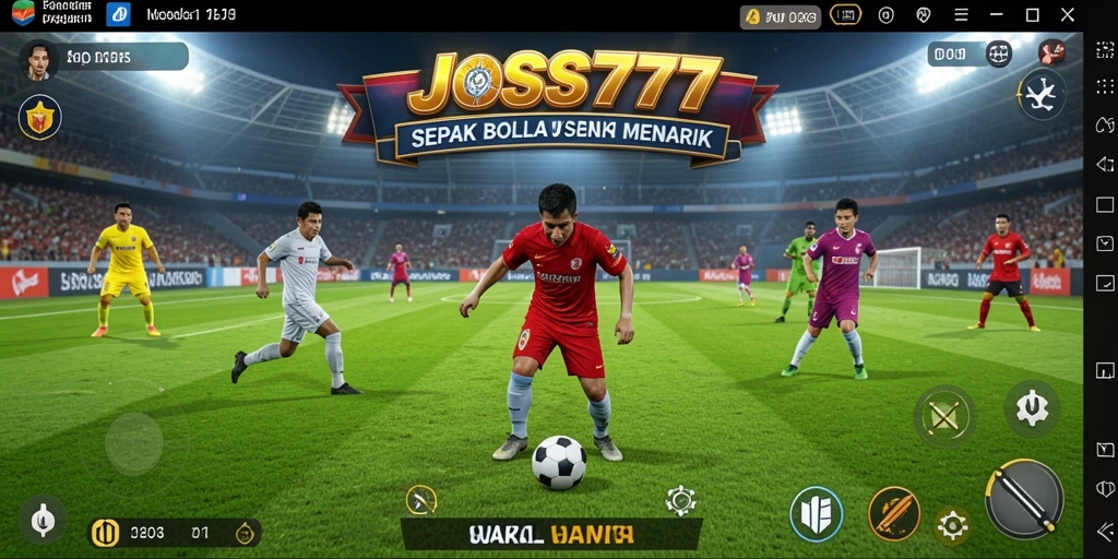 Tampilan gameplay <strong>JOSS777</strong> yang menampilkan aksi seru di lapangan sepak bola.