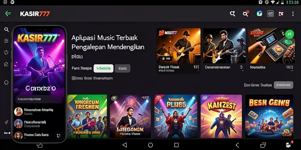Screenshot KASIR777 menampilkan pengalaman mendengarkan musik yang imersif.