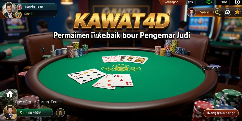 Tangkapan layar utama KAWAT4D menampilkan gameplay Poker yang intens.