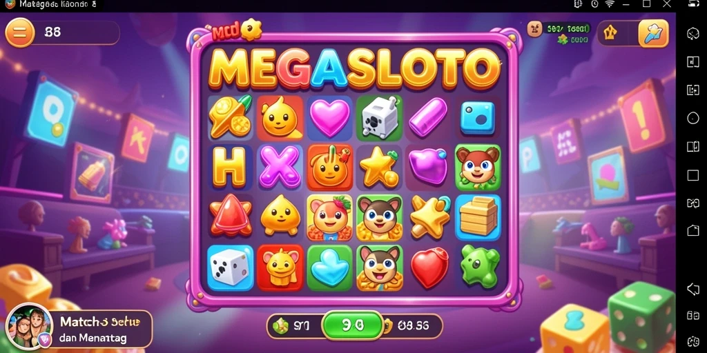 Tampilan gameplay <strong>MEGASLOTO</strong> yang seru dan penuh warna.