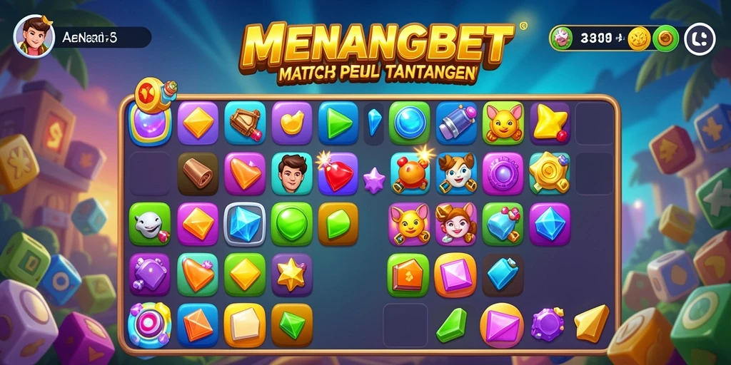 Gameplay seru di MENANGBET dengan tantangan Match-3 yang menarik.