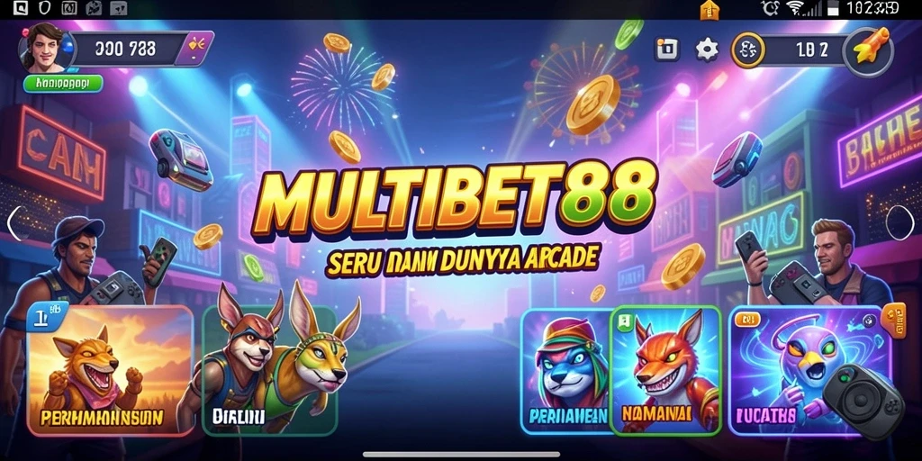 Tampilan gameplay arcade seru dari MULTIBET88 yang penuh warna.