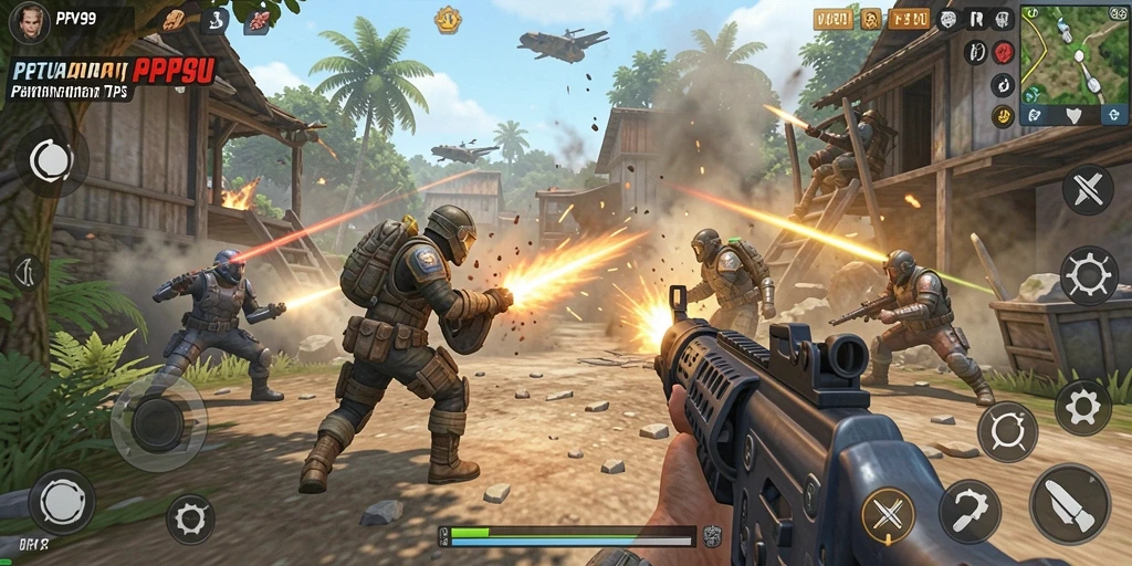 Tampilan gameplay seru PPV99 dengan aksi tembak-menembak intens.
