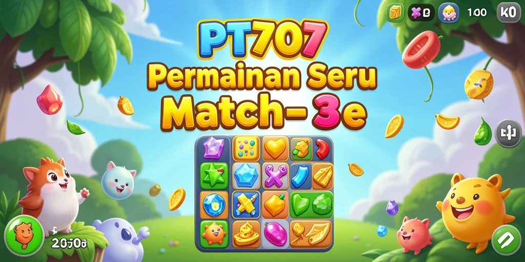 Tampilan gameplay seru Match-3 di PT707.