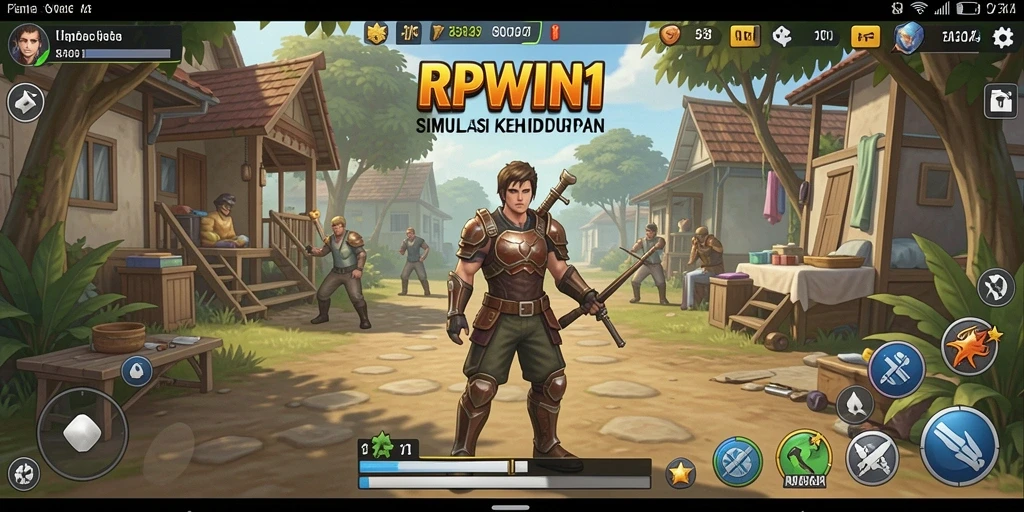 Tampilan gameplay RPWIN1 dengan karakter dan lingkungan yang hidup.