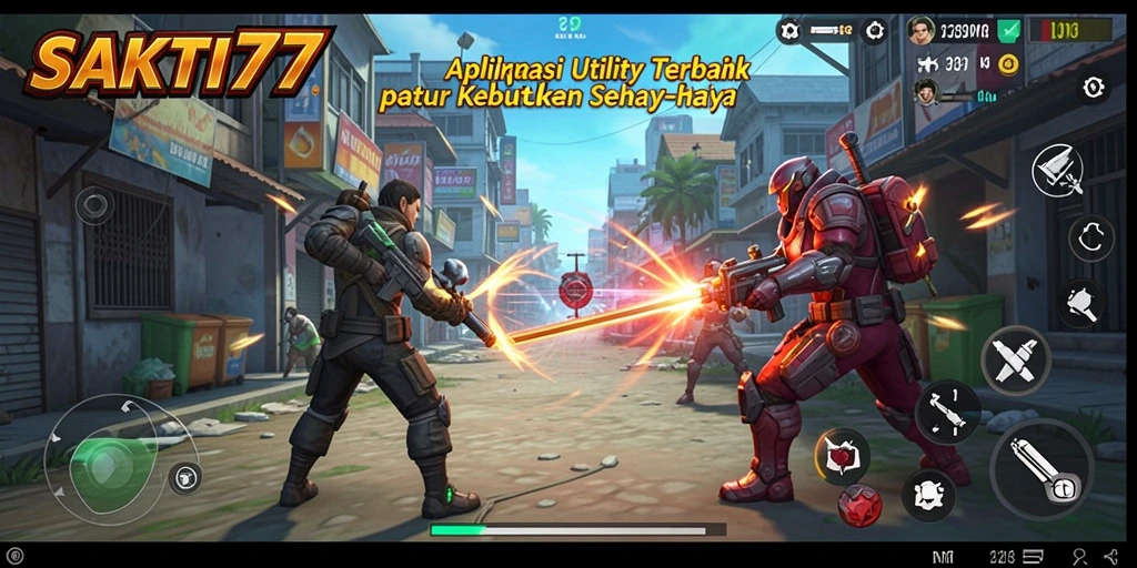 Tampilan utama SAKTI77 yang menampilkan fitur-fitur utilitas.