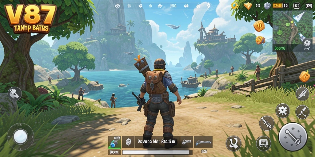 Tampilan menarik gameplay Open World di V87 dengan eksplorasi luas.