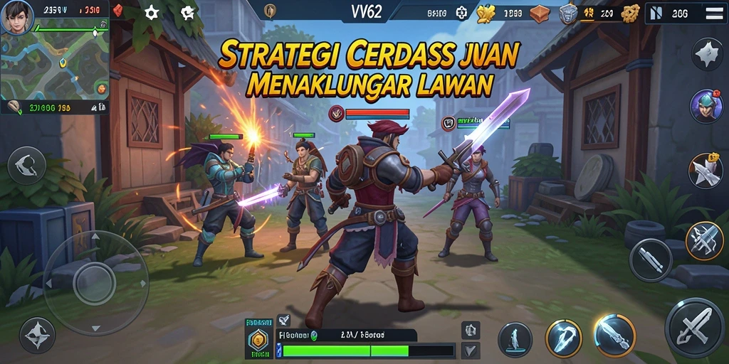 Tangkapan layar gameplay <strong>VV62</strong> menunjukkan aksi pertempuran yang strategis.